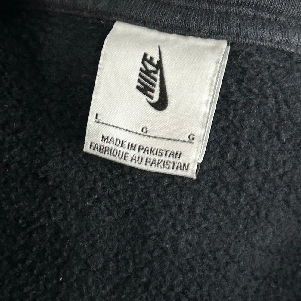 Men's Black Nike Solo Swoosh 1/4 Zip Fleece Pullover Sweatshirt Sz L DQ5209-010 - Picture 3 of 7